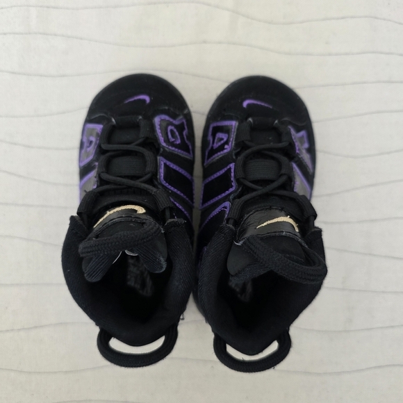 Nike Toddler More Uptempo Black Purple Mid Top Sneakers Shoes Dx5956-001 Size 6C - Picture 6 of 10